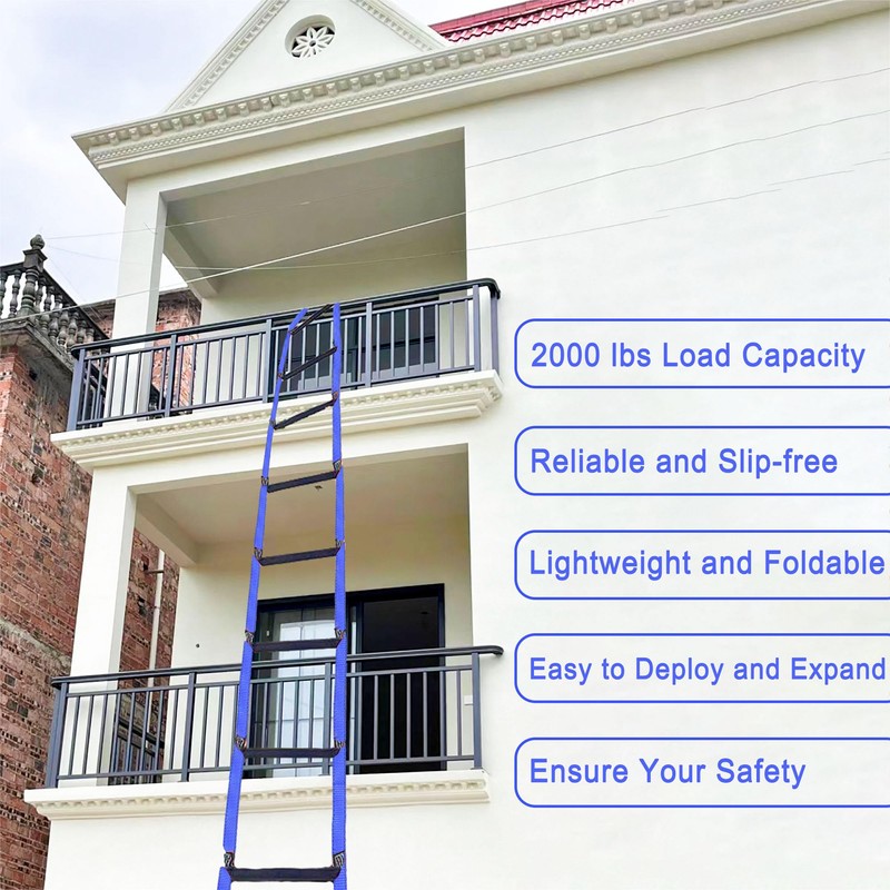 9.8ft Fire Escape Ladder - Emergency Safety Rope for 2-3