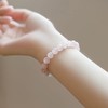 SuriNexCentrics Natural Rose Quartz Crystal Bracelet, 6mm Beads, Pink, Elastic