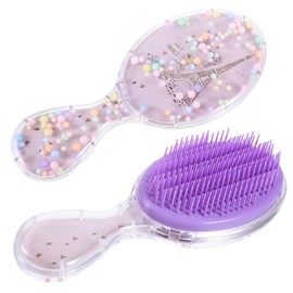 FOMIYES 2pcs Detangler Hair Mini Travel Hair Brush Pocket Detangler Brush for Wet and Dry Hair Toddler Little Girls Cute Curly Straight Paddle Hair Comb Purple
