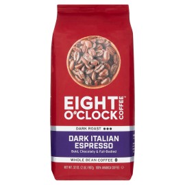Eight O' Clock Dark Italian Espresso Whole Bean Coffee, 22 oz