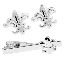 フルールドリス ゆりの紋章 カフス & タイピン セット (カフスボタン ネクタイピン) n01897