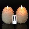 SEHNSY 2 Pack Real Wax LED White Pinecone Candles with