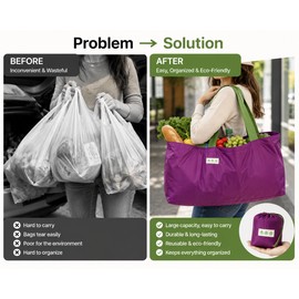 Large Capacity Foldable Shopping Bag with Drawstring Closure