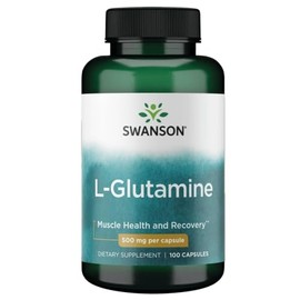 Swanson L-Glutamina Grado FCC 500 mg Suplemento Alimenticio 100 Cápsulas