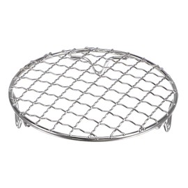 sourcing map Round Cooking Rack 5-inch 201 Stainless Steel Cross Wire Barbecue Grill Net with 20mm Legs for Cooking Baking Steaming BBQ
