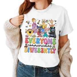 Cute 100% Cotton Mom T-Shirts-Mother's Day Gifts for WomenColor: Autism shirt 1, Size: 3 XL