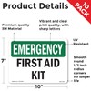 First Aid Kit OSHA Emergency Vinyl Decal Label 10 Inch