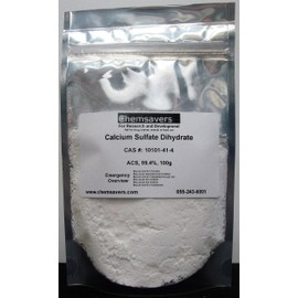 Calcium Sulfate Dihydrate, ACS, 99.4%, 100g