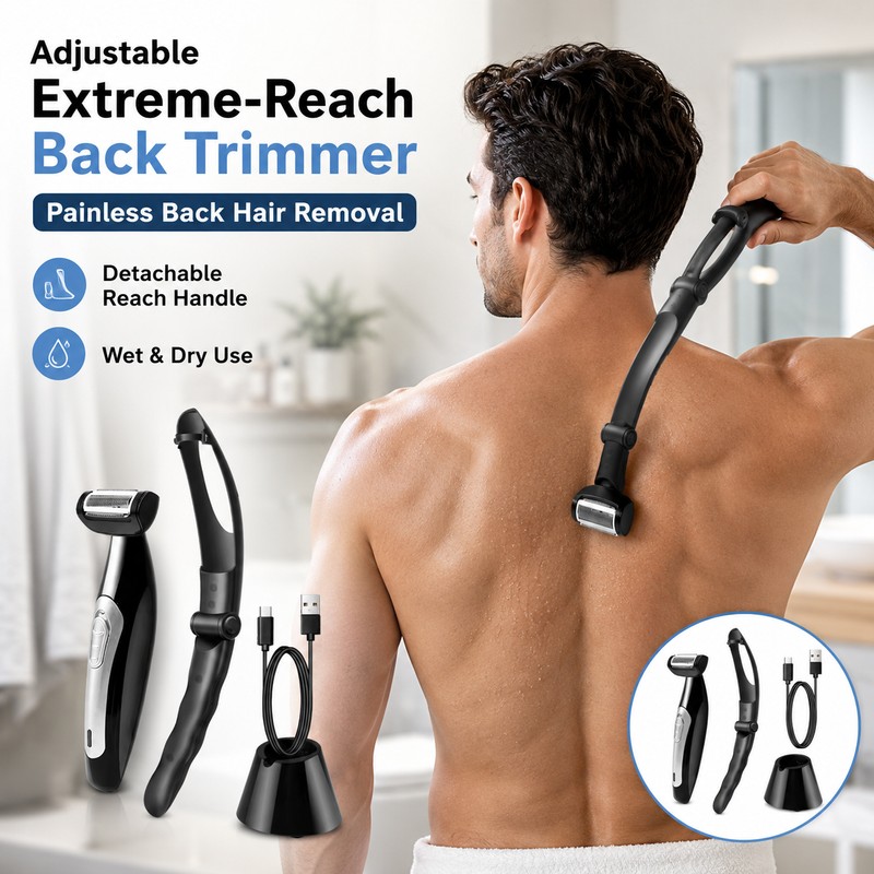Electric Back Shaver for Men – Detachable Long Handle Body