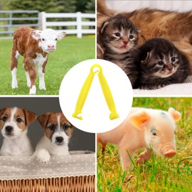 MABAHON 16 Pcs whelping kit whelping kits for puppies puppy whelping kit disposable Umbilical Cord Clip puppy umbilical cord clamps for Small Animal Kitten Puppies Lamb Piglet Delivery