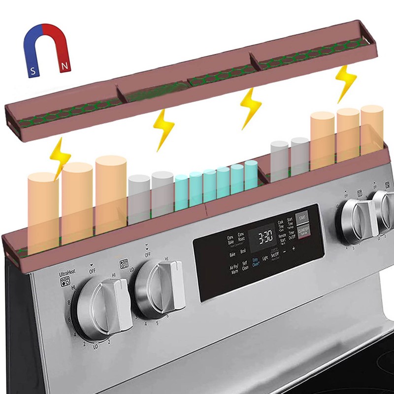 3 in 1 30 Inch Silicone Magnetic Stove Top Shelf