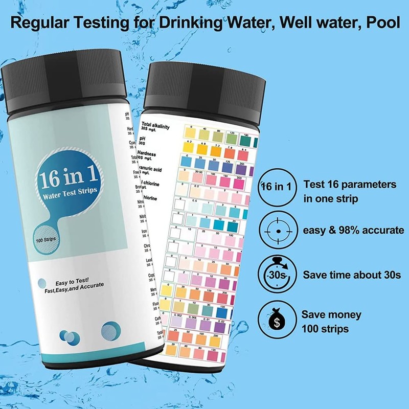 100PCS 16 in 1 Water Test Kits Drinking Water Testing