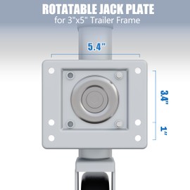 TOWKING 8" Spoke Wheel Trailer Jack, 10" Vertical Movement, 1500 lbs, for RV, Boat, Trailer and More, Silver
