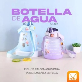 Maíz Botella Cilindro Agua Deportiva Motivacional Multicolor 1.3l