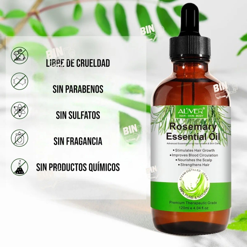 Aceite Esencial Romero 100% | Kit 2 120ml Cabello Barba