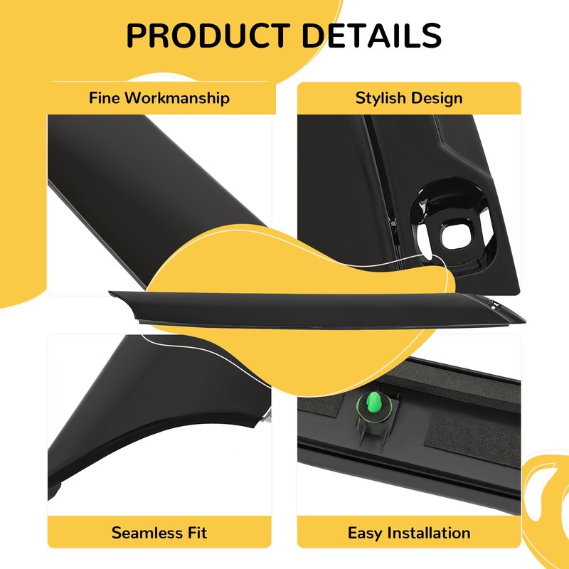 KUAFU Windshield A-Pillar Trim Compatible with 2012-2017 Hyundai Veloster Replacement