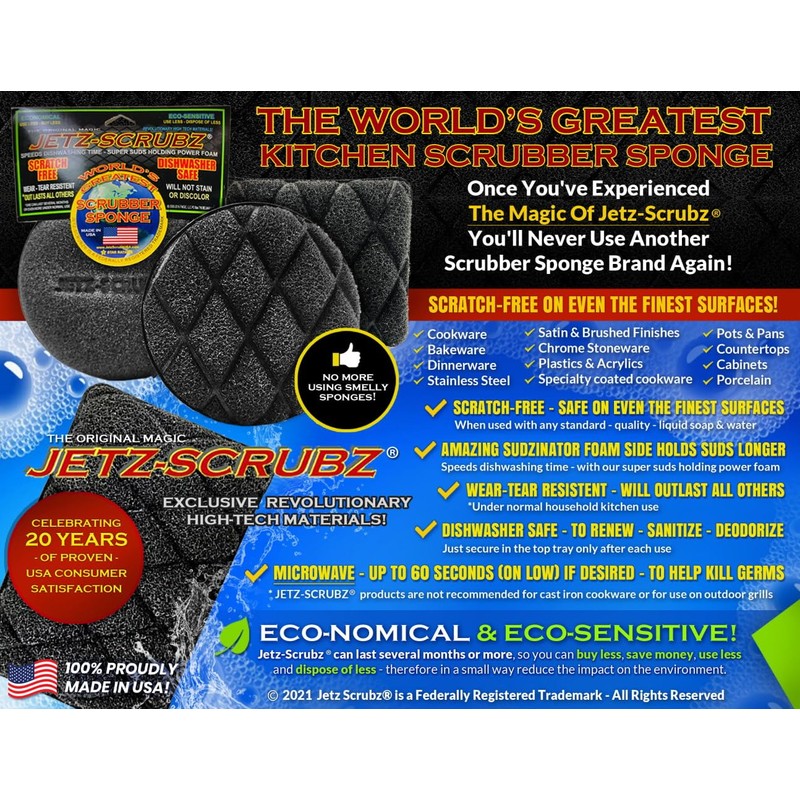 The Original Magic Jetz Scrubz J22 Scrubber Sponge Round (Pack