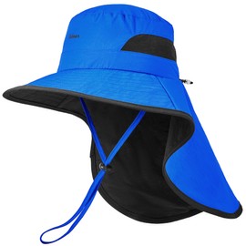 Sukeen Kids Sun Hats with Neck Flap for Girls Boys,Lightweight Kids Beach Hat Quick-Drying Fishing Hat for Outdoors Dark Blue