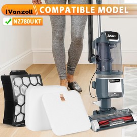 iVanzoll NZ780UKT Filters for Shark Rotator Powered Lift-Away Upright Vacuum NZ780, 3 Felt & Foam Filters + 1 Hepa Filter