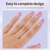 Misssix XBASICTIPS Uñas postizas francesas rosas, 150 unidades, largas y