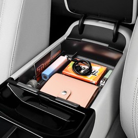 TACORBO Center Console Tray Compatible with Hyundai 2025 Tucson Limited and 2025 Tucson Hybrid Blue/SEL Convenience/N Line/Limited Accessories, Armrest Insert Organizer, Black