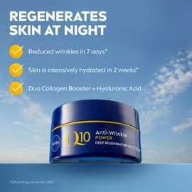 NIVEA Q10 Anti-Wrinkle Power Firming Night Cream (50ml), Hydrating Night Moisturiser to Reduce Lines and Wrinkles, Night Cream for Firmer Skin in 7 Days