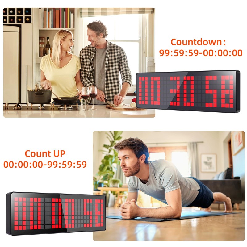 AnExer 13.2'' Gym Timer, Gym Clock, Large LED Digital Wall