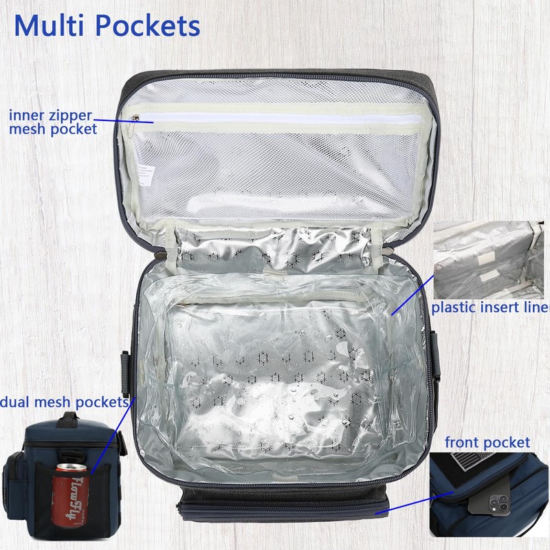 FlowFly Lunch Bag, Insulated Cooler, Thermal Lunch Box Tote with
