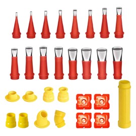 29Pcs Universal Integrated Rubber Nozzle Tool Kit,Reusable Caulking Caulk Nozzle Applicator Finisher,Easy Caulking Finisher Set with Base,for Kitchen Bathroom Brick Joint