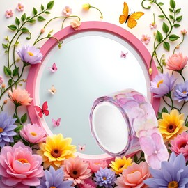 Tnyvm Colorful Floral Petal Washi Tape Set – Decorative Masking Tape for Scrapbooking, Journals, DIY Crafts, and School Office Supplies, Cute Flower Stickers, Adhesive Paper Tapes for Aesthetic