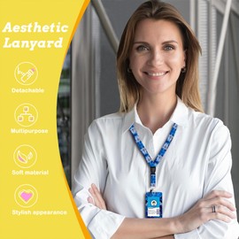 ID Badge Holder with Lanyard Sea Turtle Lanyards for ID Badges Retractable Badge Reel with Swivel Belt Clip Breakaway Lanyard Name Card Tag Vertical ID Protector Badge Clip Teacher Nurse