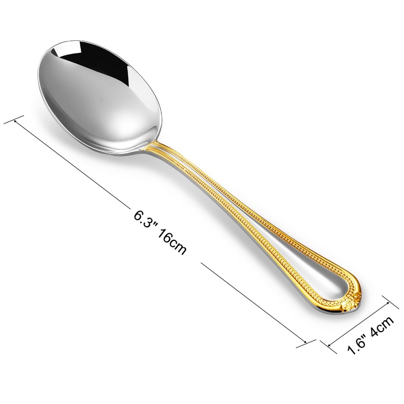 KEAWELL Pearl Edge 4-Piece Premium Spoon Set, 18/10 Stainless Steel,