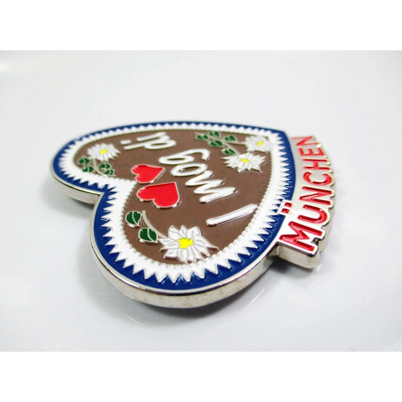 Munich Bavaria Magnet Metal Souvenir Germany Heart I Mog di