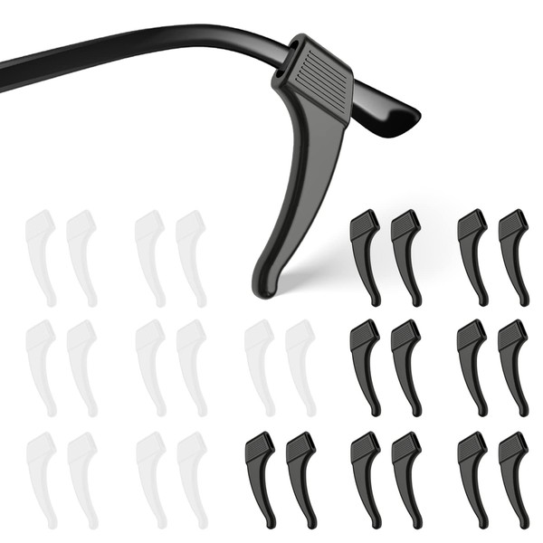 SMARTTOP Gancho antideslizante para anteojos, anteojos de sol, anteojos de sol, lectura, 14 pares (7 negros y 7 transparentes)