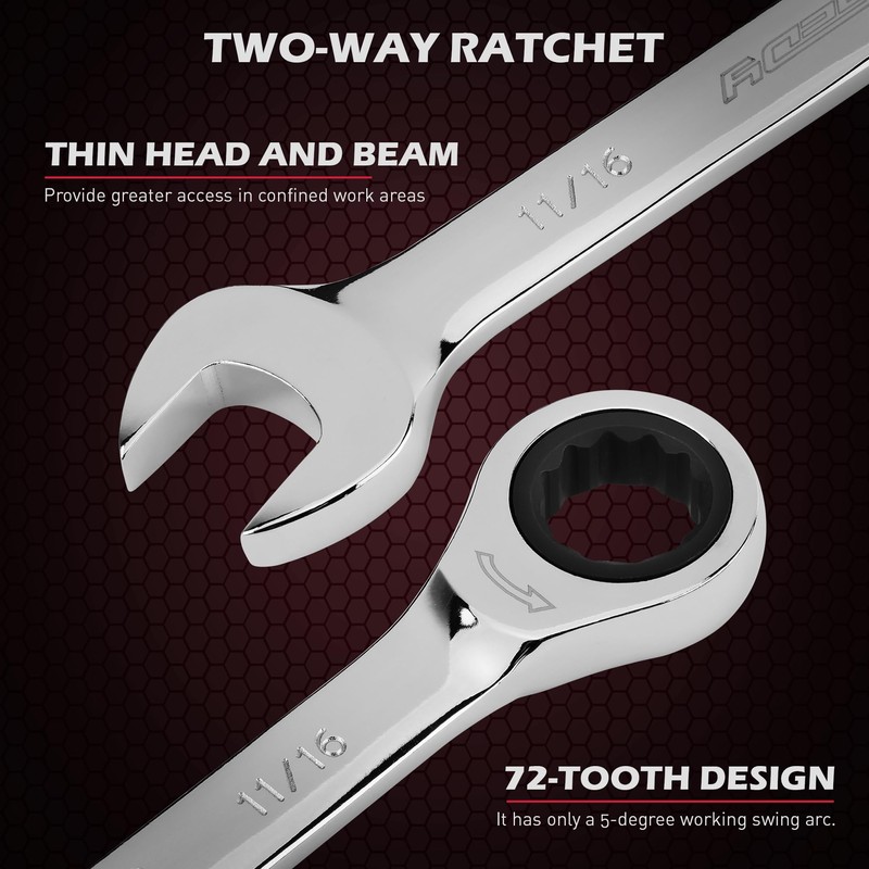 Premium 24-Piece Ratcheting Wrench Set, SAE & Metric Combination Wrenches,