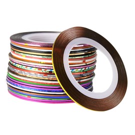 Baluue 30 Rolls Nail Art Stickers Nail Art Striping Nail Line Glitter Stickers Nail Tape for Nail Art Nail Stickers Silver Striping Tape Nail Art Line Tape Upholstery Tape Decorative Tape