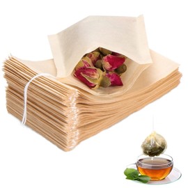 YFFSFDC 100 Pcs Disposable Tea Bags Tea Bags Drawstring Non-woven Tea Packs Strong Penetration Natural Coffee Filter for Loose Leaf Tea & Coffee (5x7cm)
