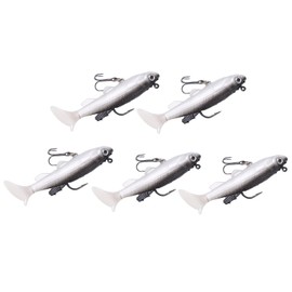 Soft Body Swimbait, Sinking Swimbaits Soft PVC Bass Lure Trout Bait 5pcs Soft Body Sinking Swimbait T Tail for Saltwater Freshwater Fishing