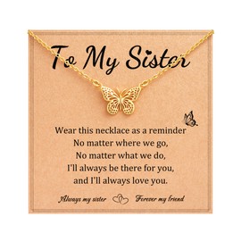 LAVEIR Sister Gifts, Big Sister Birthday Gifts from Sisters, Stocking Stuffers for Women Adults Teens, Christmas Valentine's Day Gift for Big Little Soul Sisters Butterfly Necklaces Jewelry