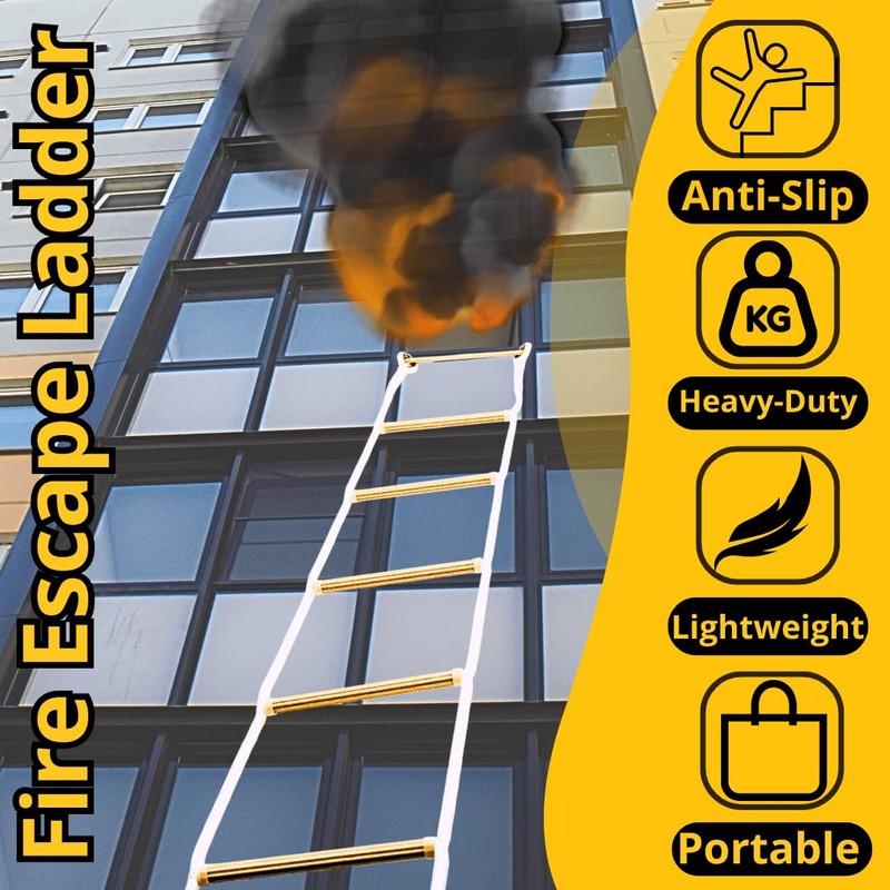 ISOP Two Story Fire Escape Ladder 13 ft Flame Resistant