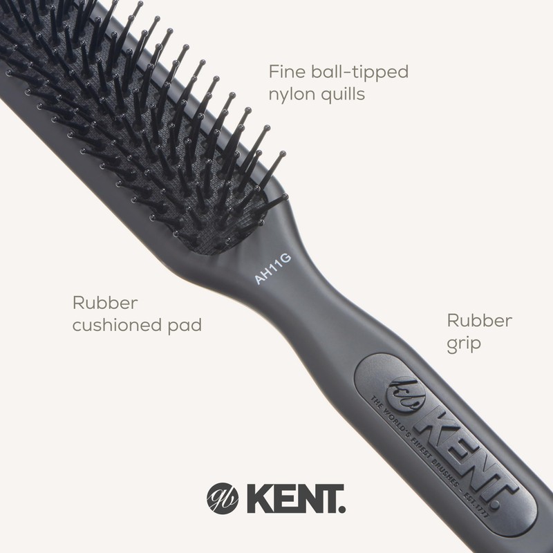 Kent AirHedz Pro Narrow Phine Pin Brush Graphite Grey