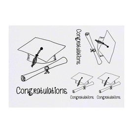 4 x 'Congratulations' Temporary Tattoos - Water Resistant, Skin-Safe, Non-Toxic Transfers, Mixed Sizes (TO00084642)