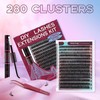 Mayhug Eyelash Extensions Set, 40D Lash Extension Set, 9-16 mm