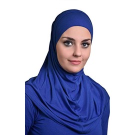 Al Ameera Muslim Hijab Cotton Amira 2 piece Hood & Hijab Tube Underscarf Cap (Royal Blue)