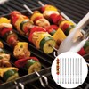 Barbecue Skewers, 10 PCS Flat Long Reusable Steel Metal Skewers