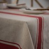 ArtBud White Red Tablecloth Cotton Linen Farmhouse Table Cover Soft