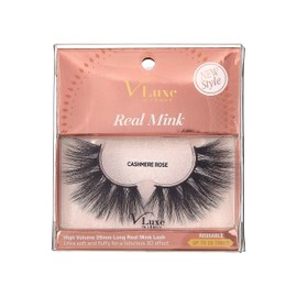 V Luxe by iEnvy False Eyelashes Real Mink Lashes Dramatic Long Eyelashes (Cashmere Rose)