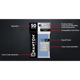 Phantom Sleeves: Aqua Size 80 x 80mm: Glossy Front/Matte Back - 50 Pack - Transparent Protective Card Sleeves for Board Games & Trading Cards