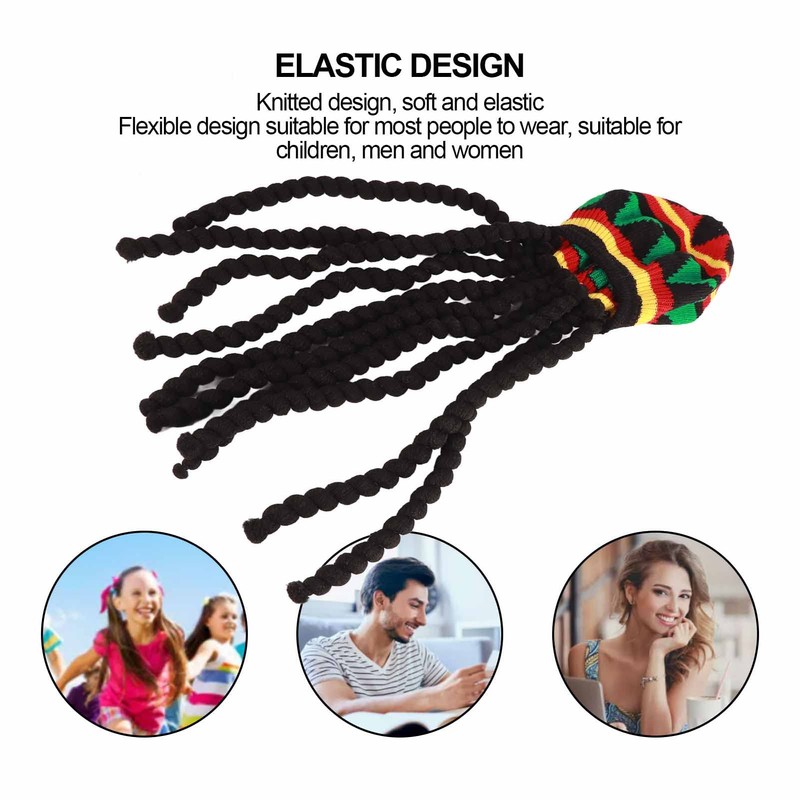 Sombreros de Fiesta Divertidos Sombrero Rasta con Mechón de Rastas