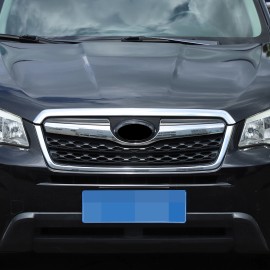 BEBECAR Gloss Black Front & Rear Emblem Accent Ring Cover Fits Subaru Forester 2013-2018